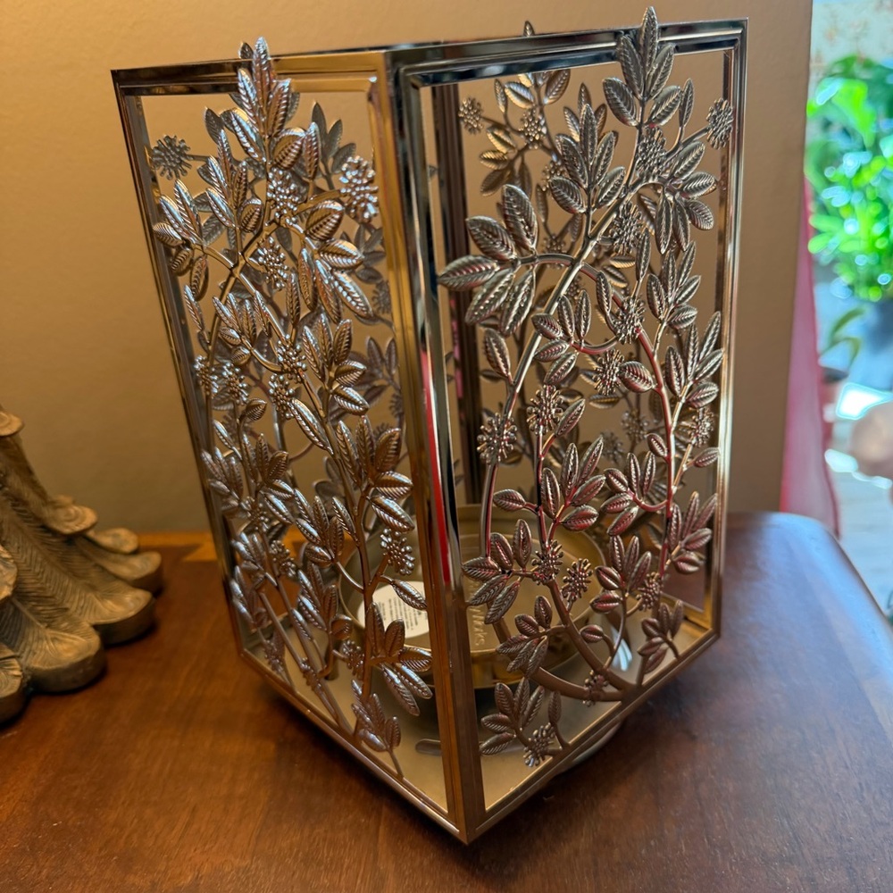 Elegant Bath and Body Works Gold Candle Holder
